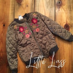 NWOT Little Lass girls olive green jacket